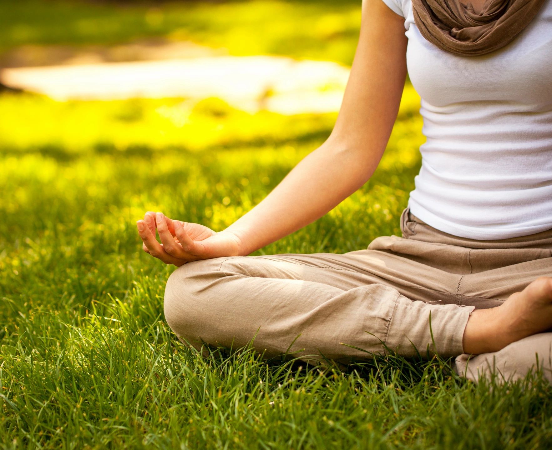 woman relaxing in an asana pose